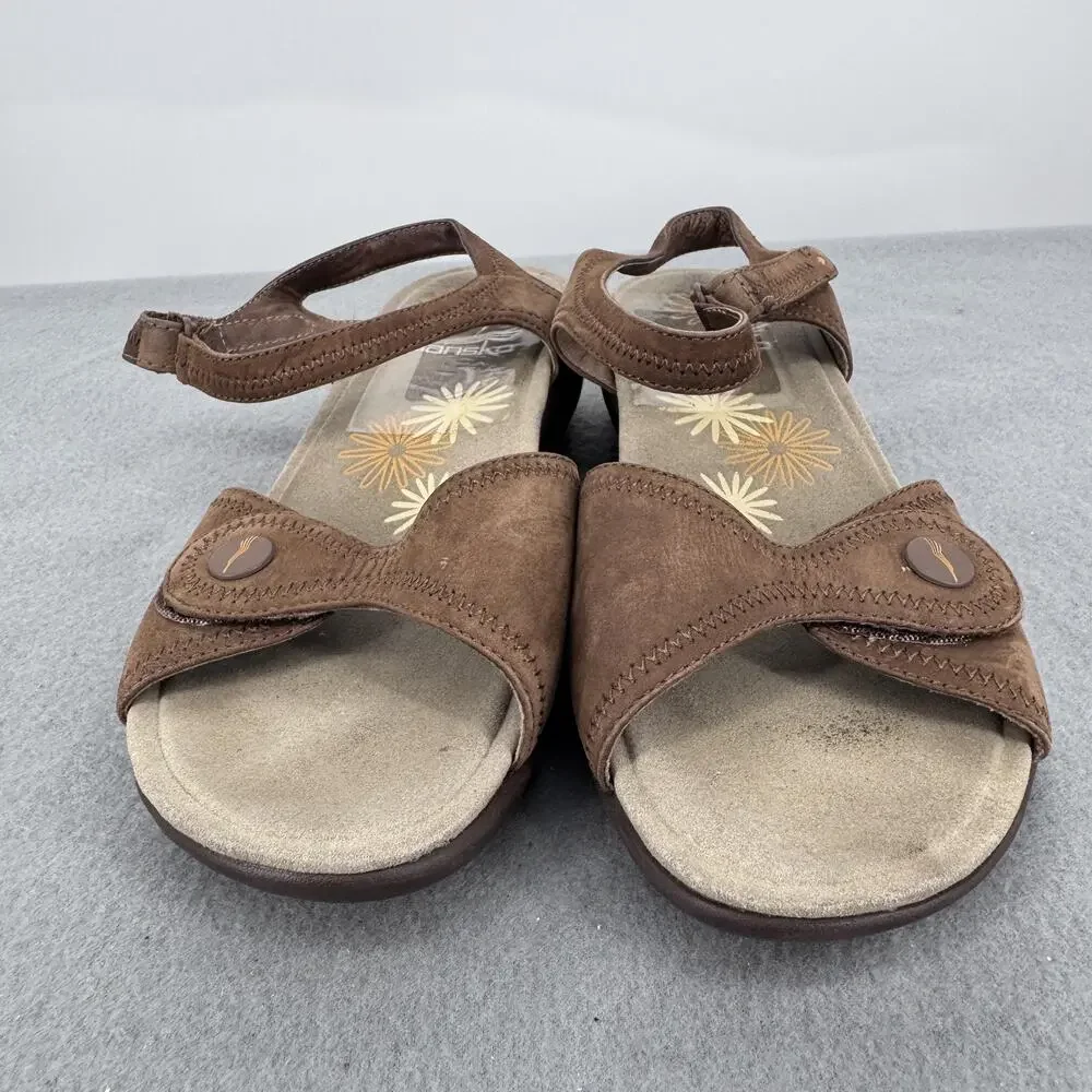 Dansko Sandals Womens Size 7.5 Brown Leather Slingback Wedge Comfort Shoes‎